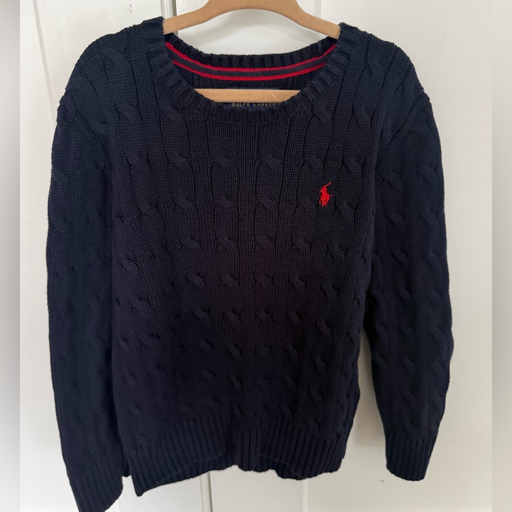 Polo by Ralph Lauren Dark Blue Cable Knit Sweater